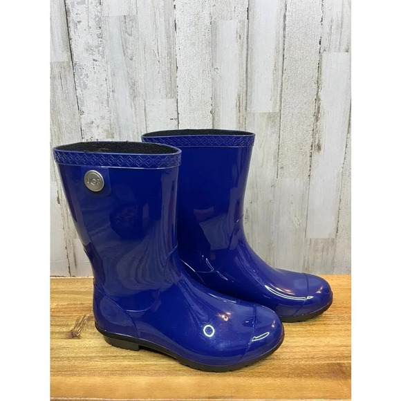 UGG Women's Sienna Rain Boot Blue Size 7 Waterproof Ankle Pull On - Picture 4 of 7